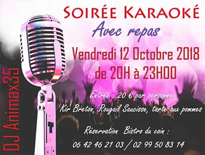 Lire la suite à propos de l’article Soirée Karaoké  Vendredi 12 Octobre 2018 au Bistro du coin  à Rennes