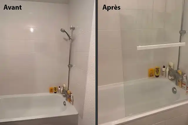 Pose d’une paroi de douche sur baignoire à Rouen